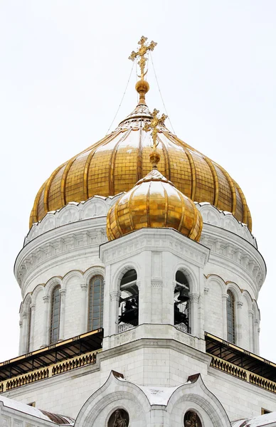 Kupoler av Kristus Frälsarens katedral i Moskva — Stockfoto