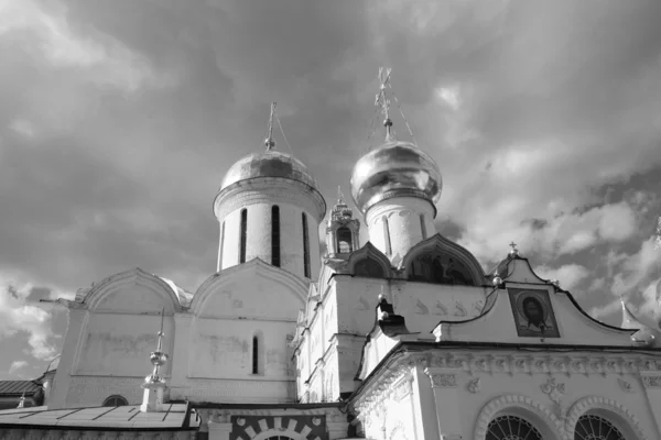 stock image Domes of theTrinity Cathedral of the Holy Trinity Sergius Lavra