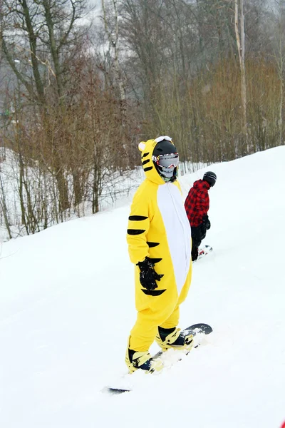Snowboardosok — Stock Fotó