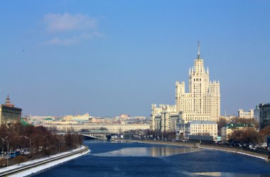 Moscow River in the spring clipart