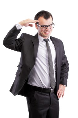 Affirmative businessman clipart