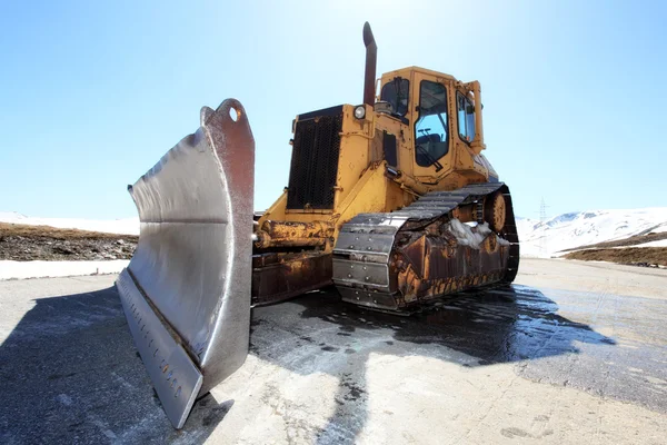 Bulldozer de limpeza de neve — Fotografia de Stock
