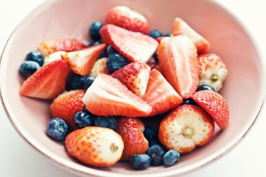 Strawberries and blueberries clipart