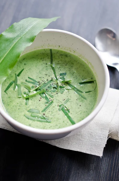 stock image Wild garlic soup