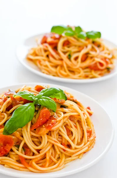 Spagetti fehérparadicsomszósz — Stock Fotó