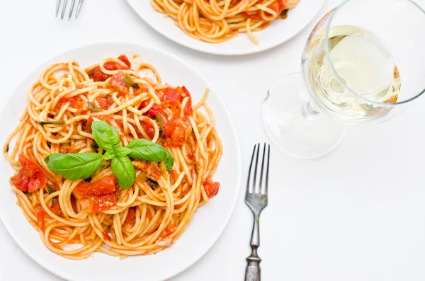 stock image Spaghetti whit tomato sauce