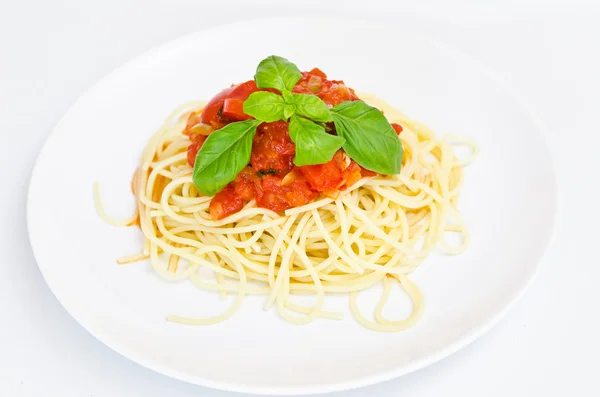 スパゲティホワイトトマトソース — ストック写真