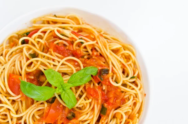 Pasta med tomatsås — Stockfoto