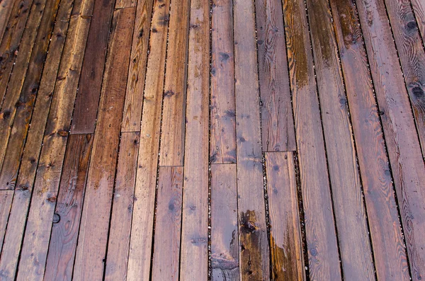Nat houten dek — Stockfoto