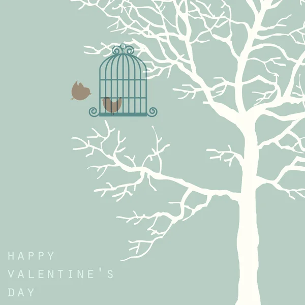 Ptaki miłości na drzewo — Zdjęcie stockowe