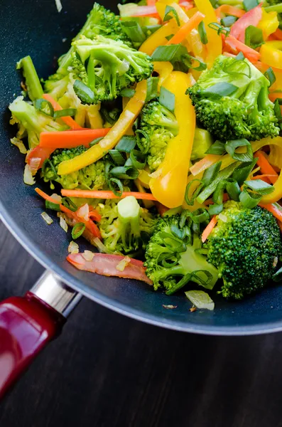 Wok stir fry Stock Image