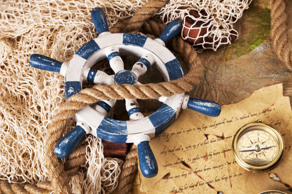 Old navigation equipment, compass and other instruments