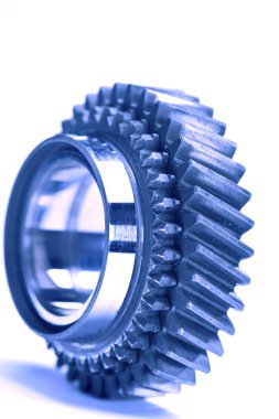 Gear wheels system over white background