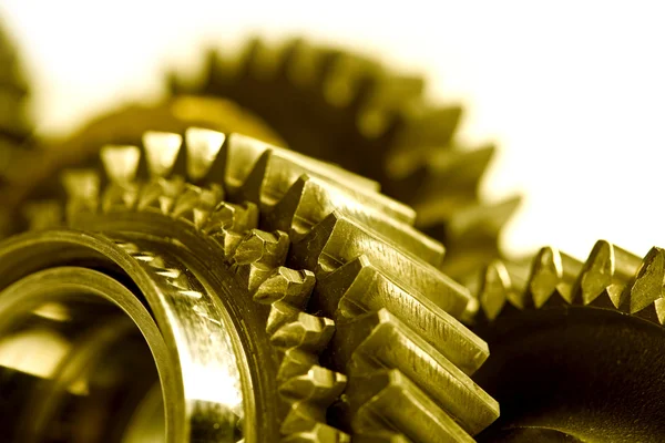Gear wheels system over white background — Stock Photo, Image