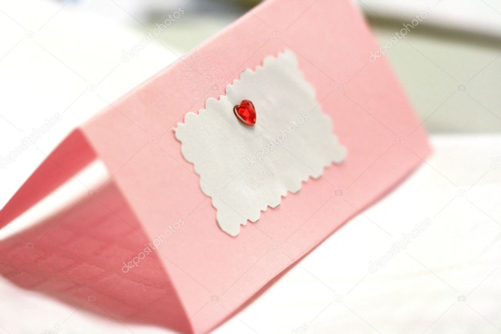 Empty greeting / wedding card with place for a text