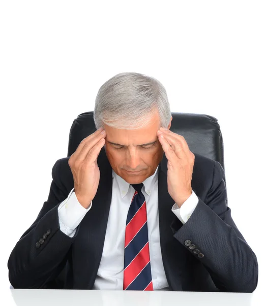 Volwassen zakenman met een hoofdpijn — Stockfoto