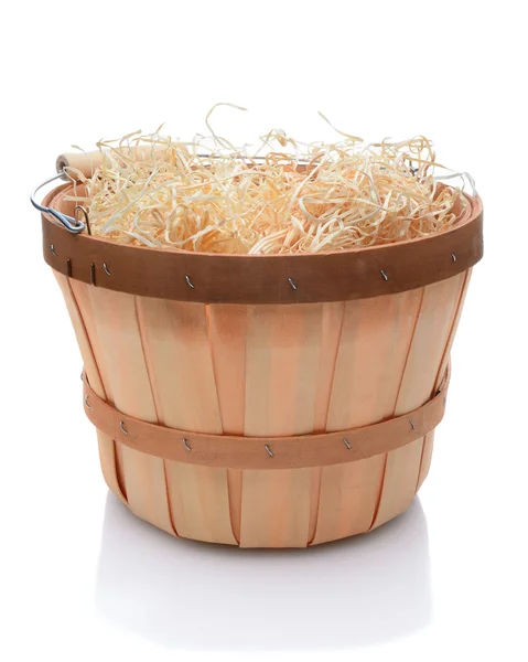 Bushel basket with wood handle — Stock Photo, Image