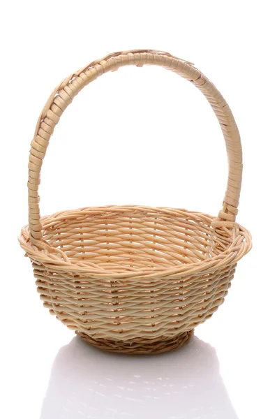Wicker Basket on White — Stock Photo, Image