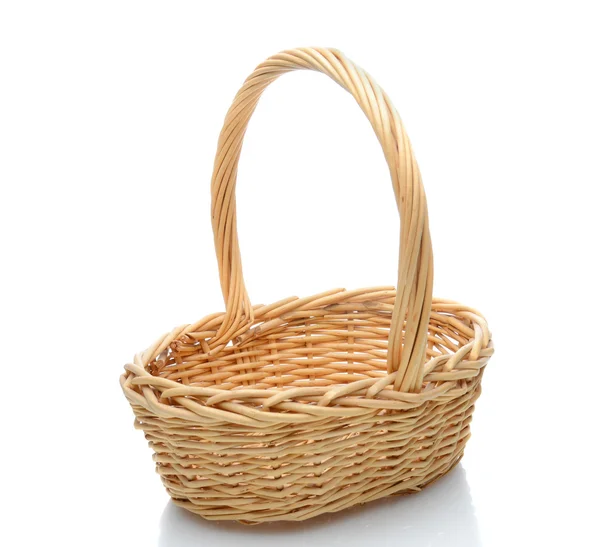 Wicker Basket on White — Stock Photo, Image