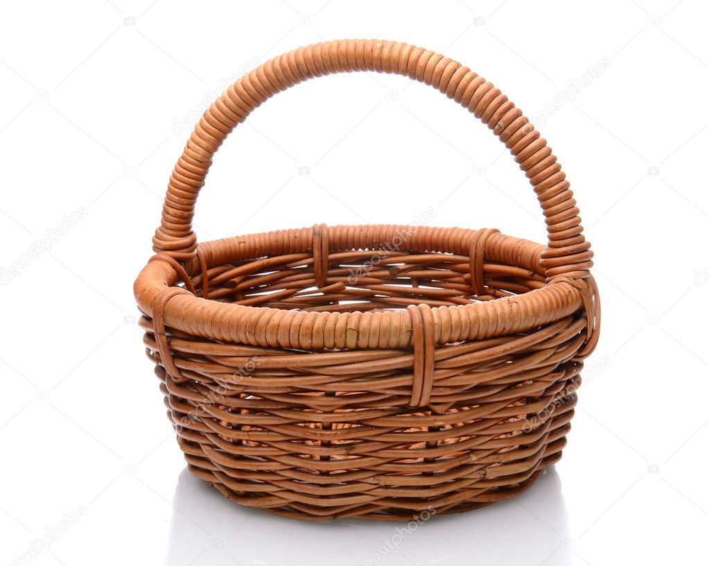 Wicker Basket on White