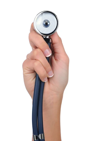 Kadın eli stetoskop ile — Stok fotoğraf