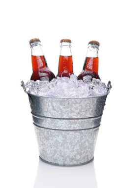 Cola Soda Bottles in Bucket clipart