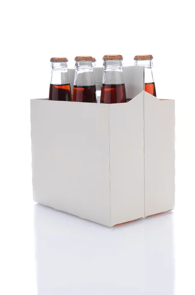 Six Pack di bottiglie di soda di cola — Foto Stock