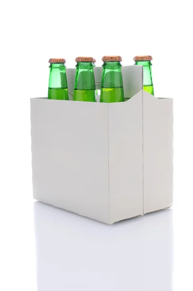 Zes pack van lemon lime frisdrank flessen — Stockfoto