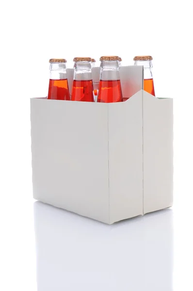 Paquete de seis botellas de refresco de fresa —  Fotos de Stock