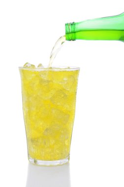 Glass of Lemon Lime Soda with Pour clipart