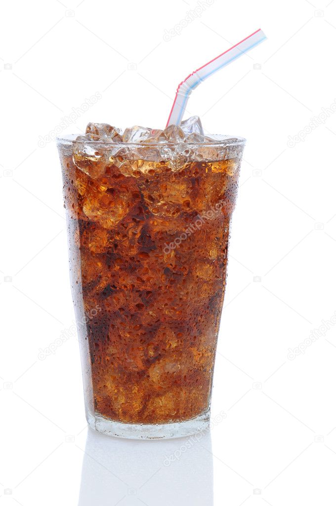 Glass of Cola with Drinking Straw