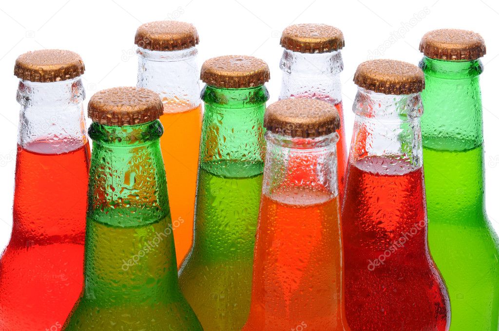 Closeup Asssorted Soda Bottles