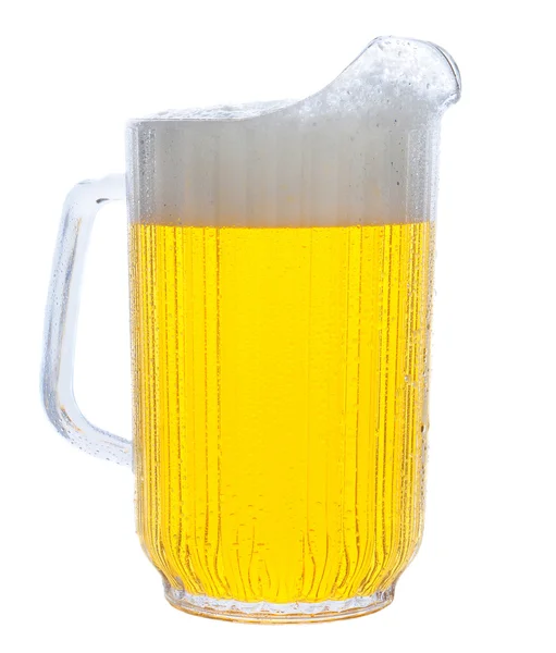 Pitcher of Beer on White — Stock Photo, Image