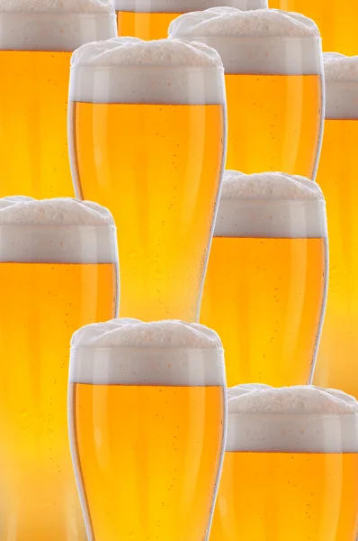 Koláž z pivních sklenic — Stock fotografie