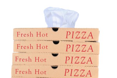 Pizza Boxes with Chef Hat clipart