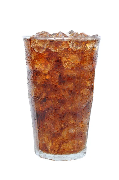 可乐和冰玻璃 — 图库照片