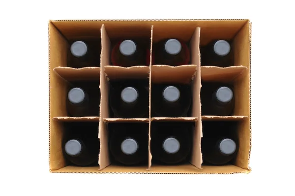 Caixa de garrafas de vinho — Fotografia de Stock