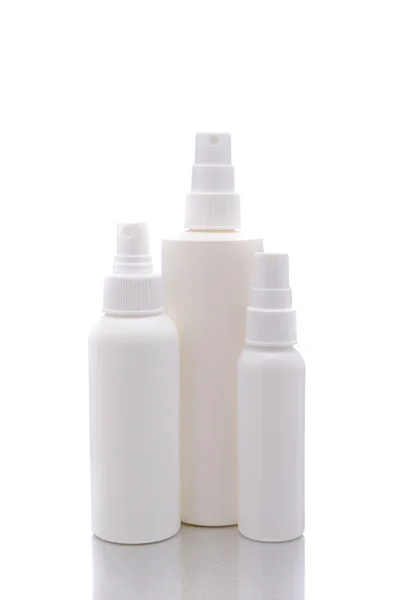 White Spray Pump Bottles — Stock Photo, Image