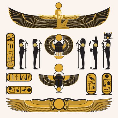 Ancient Egyptian symbols and decorations