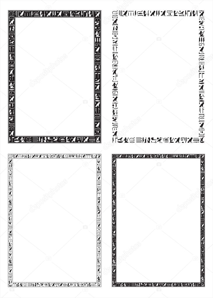 The Egyptian hieroglyphic decorative frames