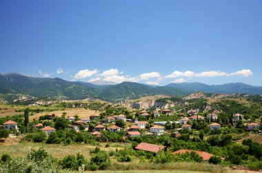 Old traditional Bulgarian village clipart