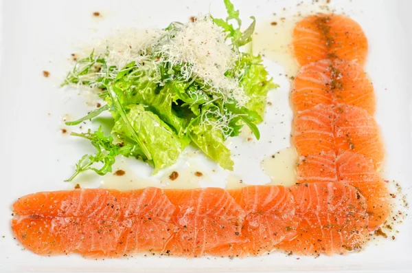 Fish Carpaccio with salad — Stock Photo, Image