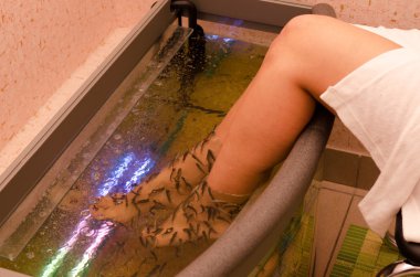 Fish spa pedicure clipart