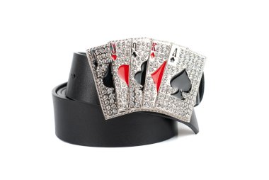Men's leather cards belt clipart