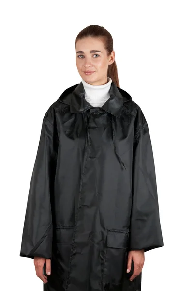 雨コートの女性 — ストック写真