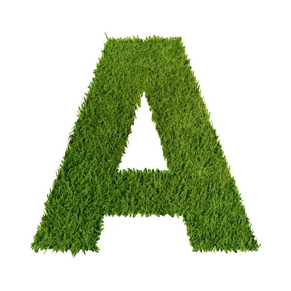 Zielona trawa litera a — Zdjęcie stockowe