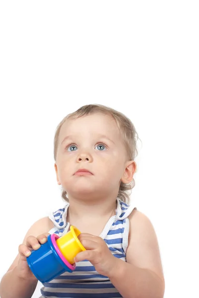Junge mit einem Spielzeug — Stockfoto