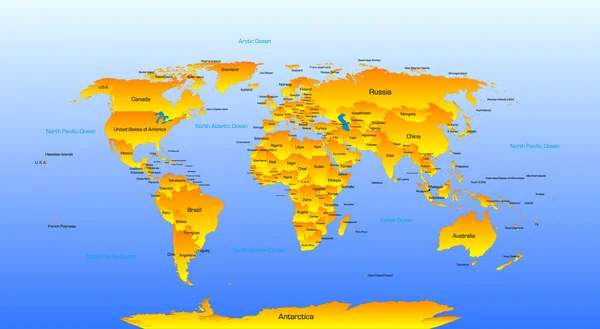 Mapa vetorial do mundo — Vetor de Stock