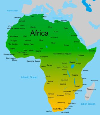 Afrika kıtasının Haritası