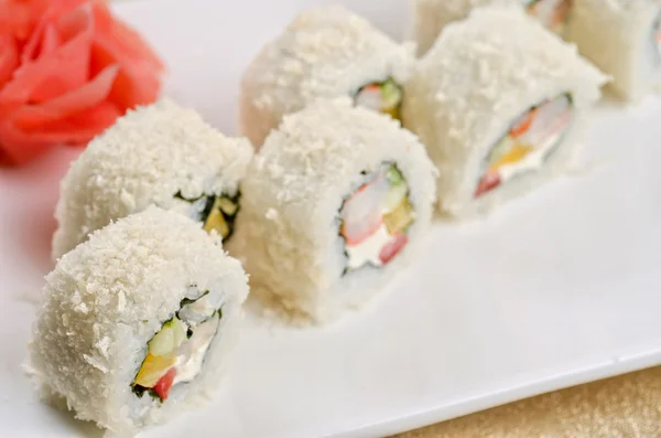 Garnalen sushi roll — Stockfoto